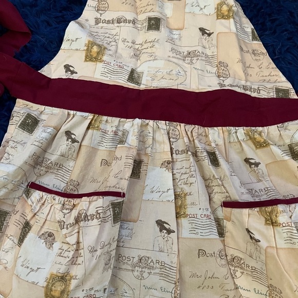 Vintage handmade postcard apron - Picture 3 of 8